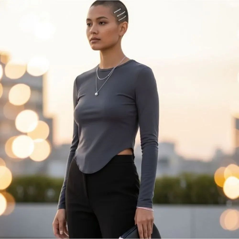 Wilfred Charcoal Long Sleeve Top